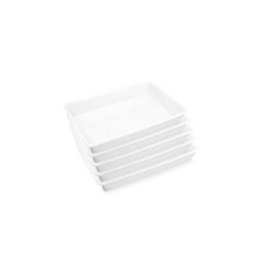 Imagem de Kit 5 Bandejas Plásticas 2,2l Plasvale Branco