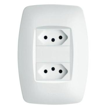 Imagem de Conjunto 2 Tomadas 2p+t 10a 250 Volts Distanciadas Elegance 2259 Fame 