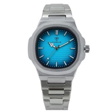 Imagem de Relógio Unissex Tuguir Analógico 9218 Prata e Azul Claro