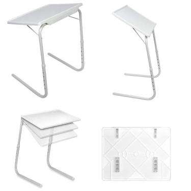 Imagem de Mesa Dobravel Multiuso Notebook 18 Em 1 Portatil Table Mate Para Sala Cozinha Cama Sofa Infantil Adulto Branca