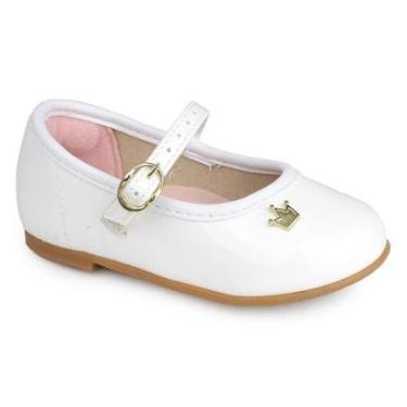 Imagem de Sapatilha Boneca Molekinha Coroa Verniz - Branco - 23-Feminino