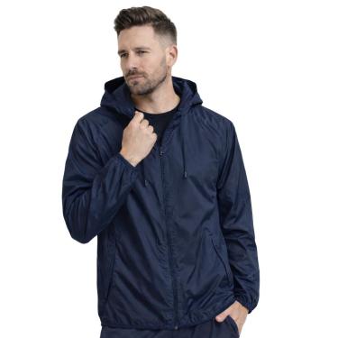 Imagem de Jaqueta Corta Vento Masculina Lisa Impermeável Leve com Capuz para Treino-Masculino