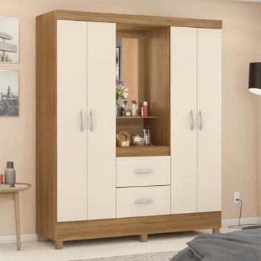 Imagem de Guarda-Roupa Solteiro 4 Portas Bater 2 Gavetas Capelinha Lord Demobile