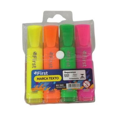 Imagem de Kit Marca Texto com 4 Unidades Neon - First