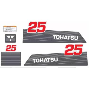 Imagem de Kit Adesivos Capô Motor de Popa Tohatsu 25HP - SPTS