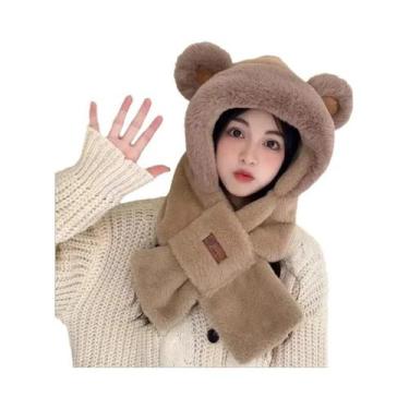 Imagem de Cachecol Feminino De Inverno Quente Com Capuz, Aquecedor De Pescoço Fo