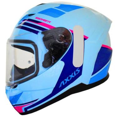 Imagem de Capacete Feminino Axxis Segment Visual Rosa Moto Fechado, Branco Rosa 