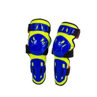 Imagem de Cotoveleira Amx Control Cotovelo Motocross, Azul, Neon