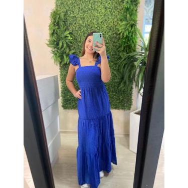 Imagem de Vestido Azul Longo - Mais Você na Moda. 