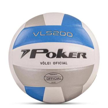 Imagem de Bola De Vôlei Semi Profissional Vls 200 Original Poker, Branco, Cinza