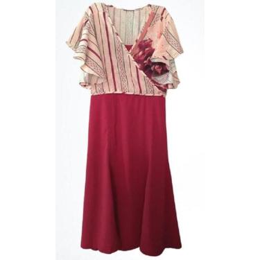 Imagem de Vestido Midi Evasê l Fascinius, Vermelho escuro, M - 42