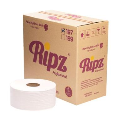 Imagem de Higiênico Rolão Ripz Folha Dupla 200m com 8 Rolos