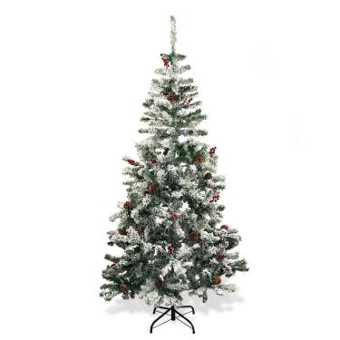 Imagem de Árvore de Natal Pinheiro Nevada 1,80m Luxo 611 Galhos com Neve Artificial Verde