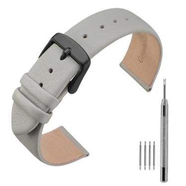Imagem de Pulseiras de relógio ANNEFIT em couro de bezerro de 16 mm com fivela p