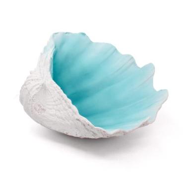 Imagem de Taça decorativa Accessoryway Large Turquesa-Aqua Blue Sea Shells Resin