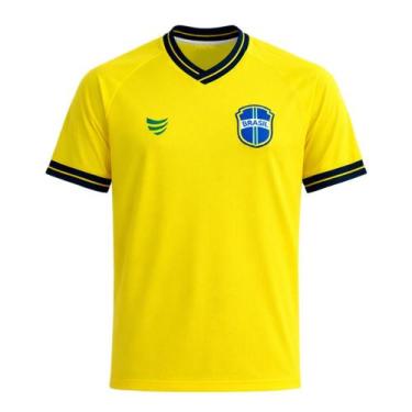 Imagem de Camisa Brasil Super Bolla Escudo Clássico - Masculino, XG, Amarelo