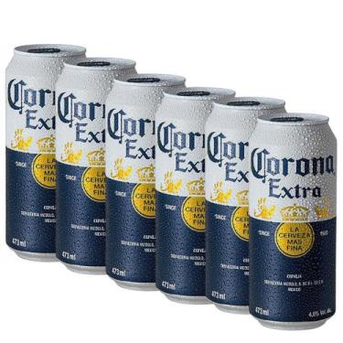Imagem de Kit 6 Cerveja Corona Extra Lata 473ml Pilsen 4.7% Alc México