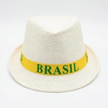 Imagem de 6UN Chapéu Malandrinho Palha Brasil Bege Festa Junina - Senhor Preço