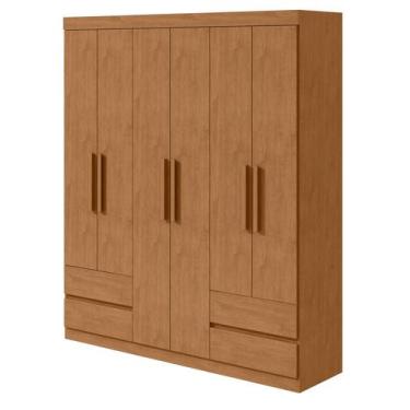 Imagem de Guarda-Roupas 6 Portas 4 Gavetas com Pés sem Espelho Zeus - Lp - Rei d