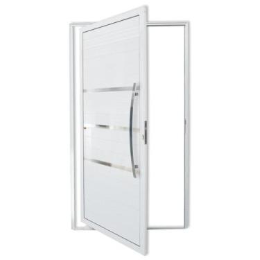 Imagem de Porta de Alumínio Pivotante Lambri 210x100cm com Puxador Evolution Sup