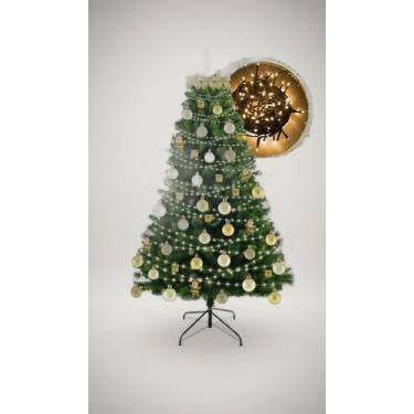 Imagem de Árvore Natal Completa 150cm 300 Galhos Dourado - Congratulations Store