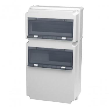 Imagem de Quadro de Distribuição Shock Box para 24 Disjuntores DIN S1824GM com Proteção em PVC Bivolt Steck