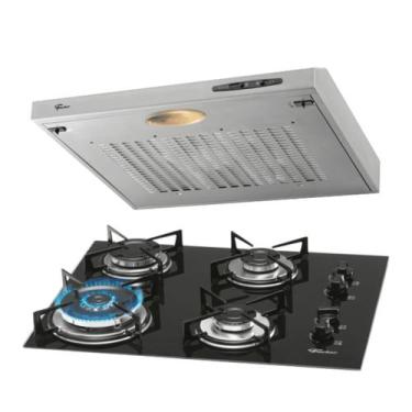 Imagem de Kit Clássico Fischer Depurador Power Steel 60 cm e Cooktop 4B TC, 220V