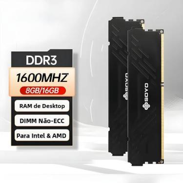 Imagem de 8GB SOYO DDR3 Desktop RAM 1600Mhz 1.5V 240Pin Non-ECC DIMM Com Dissipa