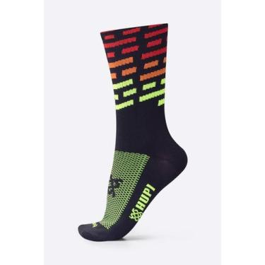 Imagem de Meia HUPI Triplo Colors Preto, Preto, Laranja