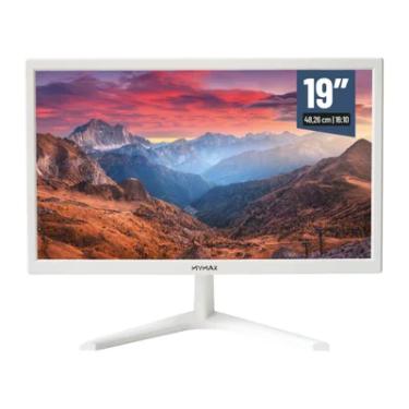 Imagem de Monitor Mymax 19'' Resolução: 1440 X. 900 tempo de resposta de 3.6 ms HD LED, 60HZ, HDMI, VGA, 3.6ms Branco