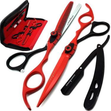 Imagem de Kit de Tesouras de Cabelo Saaqaans 18 cm Aço Inoxidável