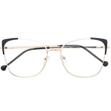 Imagem de Armação Óculos de Grau Feminina Gatinho Zen Preta com-Feminino