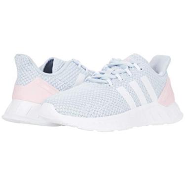Imagem de adidas Tênis de corrida infantil unissex Questar Flow Nxt, Azul halo/branco/rosa transparente, 7 Big Kid