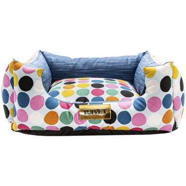 Imagem de Cama Quadrada Luppet Impermeável Bolas Azul - Tam. M