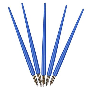 Imagem de Caneta de mergulho, confortável para segurar material de madeira leve multifuncional caligrafia caneta para personagens artísticos para casa (haste fina azul real)