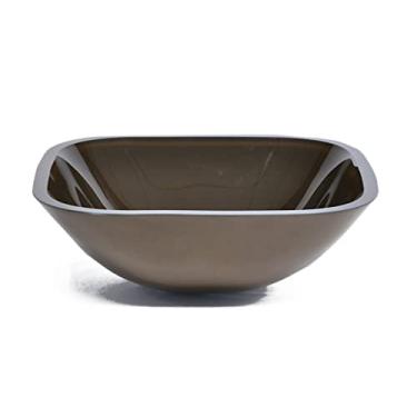 Imagem de CUBA DE VIDRO QUADRADA 35CM MARROM