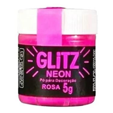 Imagem de Corante Pó Glitz Neon Rosa Brilha Na Luz Negra