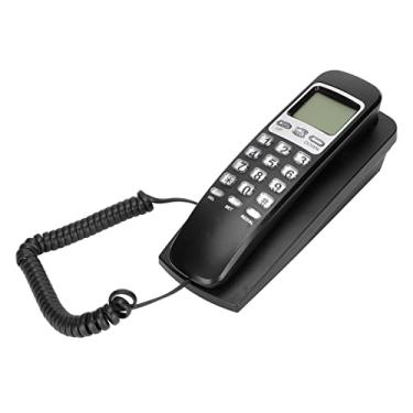 Imagem de Telefone de parede com fio, telefone com fio de escritório portátil multifuncional, telefone fixo KX-T777CID, display lcd calendário telefone fixo de identificação de chamadas, para(Preto)