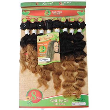 Imagem de Palace hair 8 mechas por pacote extensões de cabelo humano virgem brasileiro jerry encaracolado trançado cabelo crespo ondulado cabelo ondulado 100% real cabelo humano ondulado ondas profundas cabelo ombré (20 cm 25 cm 30 cm 35 cm comprimento misto) cor (T1B/27, 20-35 cm (Perdido) ))