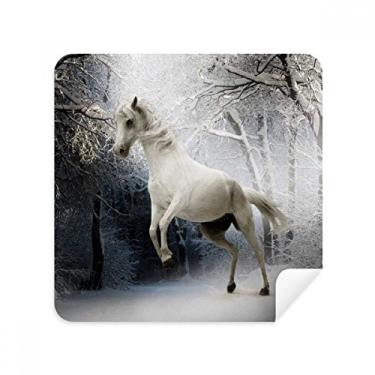 Imagem de White Horse Science Cenário Natureza Óculos Pano Limpador de Tela Tecido de Camurça Pacote com 2