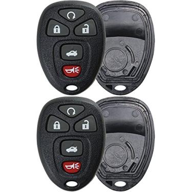 Imagem de Capa de botão KeylessOption com chave sem chave para Chevy Impala Monte Carlo Buick Lucerne Cadillac DTS OUC60270, OUC60221 (pacote com 2)