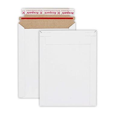 Imagem de Envelopes de papelão branco Xxcxpark 6x8 autovedação para documentos, pacote com 25 envelopes de papelão branco que permanecem lisos, 15,2 x 20,3 cm