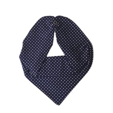 Imagem de Babador Bandana Bebe Botao Ajustavel Marinho Poa