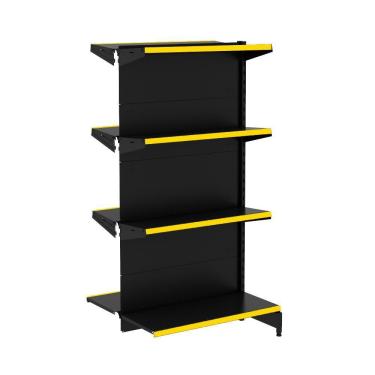 Imagem de Gondola Centro 142 Amapa Flex Continuação Preto 8 Bandeja Am