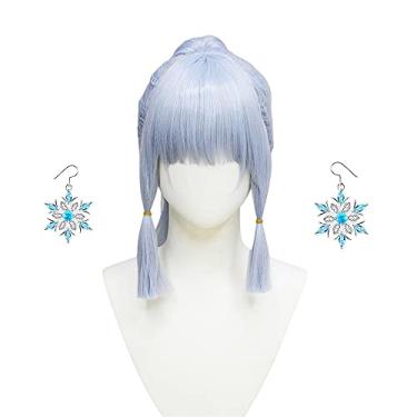 Imagem de Peluca de Genshin Impact Kamisato Ayaka, accesorios para Cosplay y horquilla