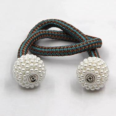 Imagem de 4 Pçs Pearl Magnetic Cortina Clipe Suporte de Cortinas Fivela Pendurada Fivela Bola Pendurada Acessórios para Cortina Decoração de Casa, Mix Navy, 45,50cm