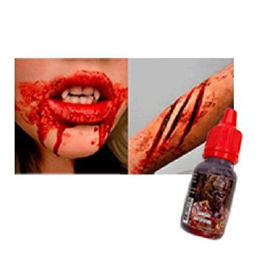 Imagem de Piffer Sangue Falso de Halloween Maquiagem Ferida Machucado Artificial Líquido Comestível Aprovado pela ANVISA