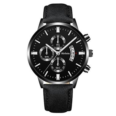 Imagem de Homesen Rs0053 elegante relógio de negócios masculino de luxo elegante relógio de pulso de quartzo com alça de couro 30 m à prova d'água/luminoso/calendário relógio analógico para homens