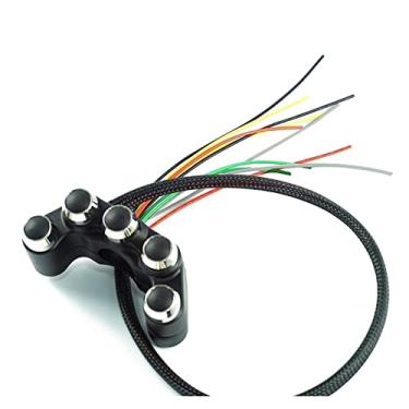 Imagem de RAYANA Interruptores universais de alumínio 5 botões de pressão 7/8" 22 mm de guidão de motocicleta compatíveis com buzina farol de neblina perigosa botões de freio ON OFF