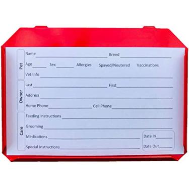 Imagem de Cartões de canil (pacote com 100, 7,6 x 12,7 cm) cartão de gravação de perfil de animal de estimação para gato, veterinário, abrigo, cuidados (3 x 5 polegadas)